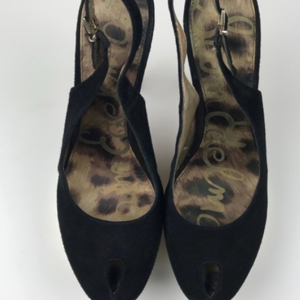 Sam Edelman Novato Black Suede Slingback Pump